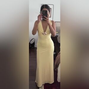 Coastal Caprice Maxi Yellow Dress Sz XS